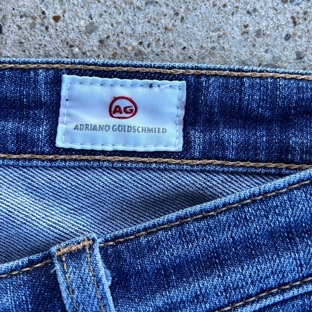 AG The Stilt Cigarette Roll-Up Low-Rise Distressed Stretch Ankle Jeans Waist 26 - Picture 2 of 11